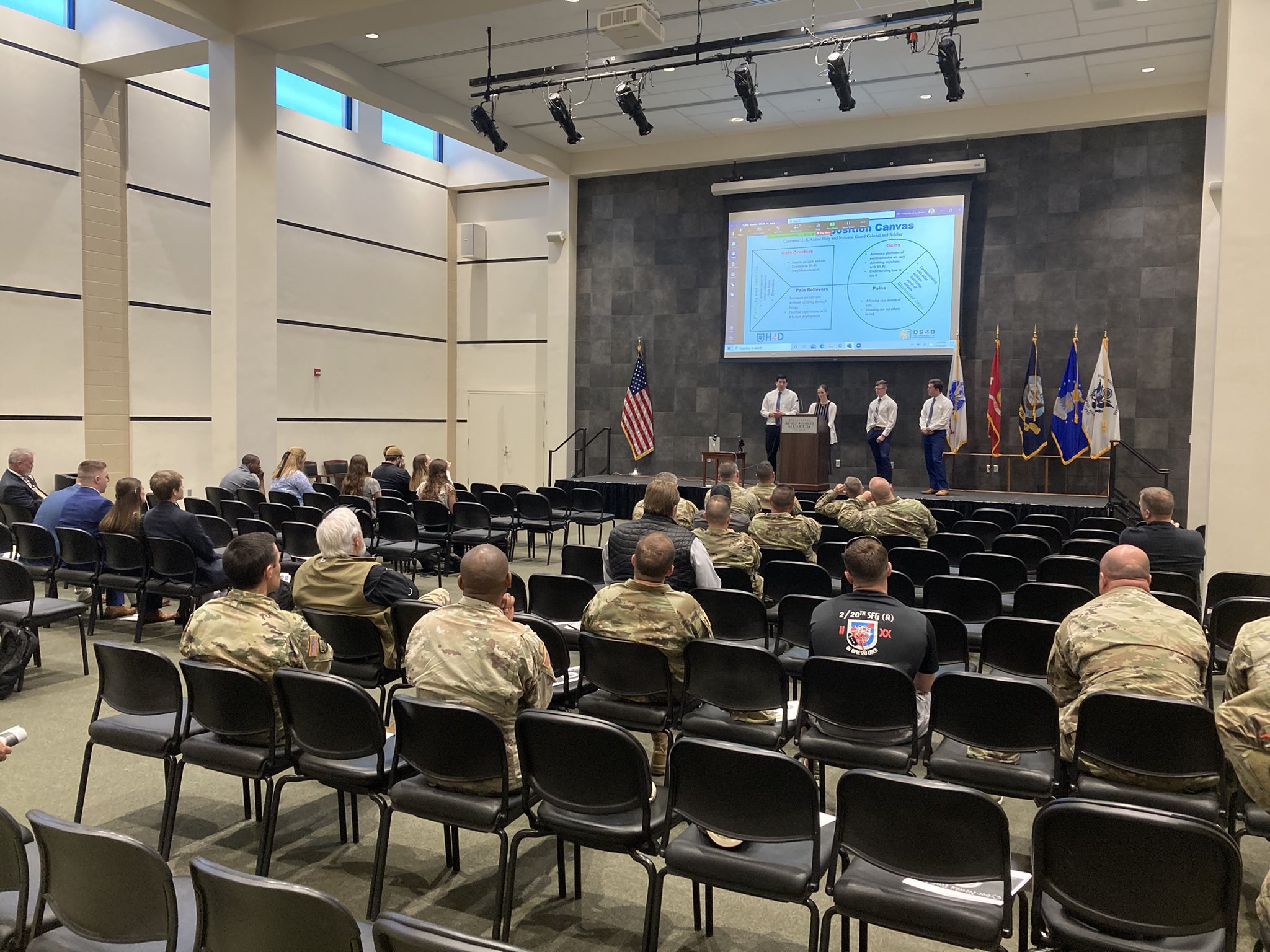 USM Students in NSIN H4D present their solution to military leaders